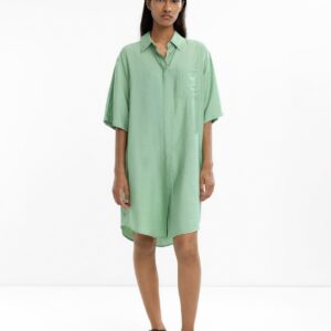 Shirt Dress with Pocket – Green