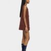 Short Dress with Buttons – Brown