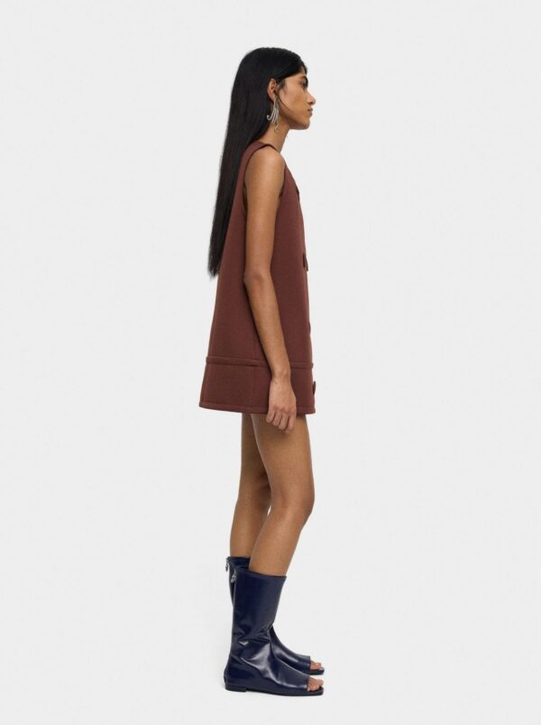 Short Dress with Buttons – Brown