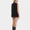 Short Dress with Buttons – Black