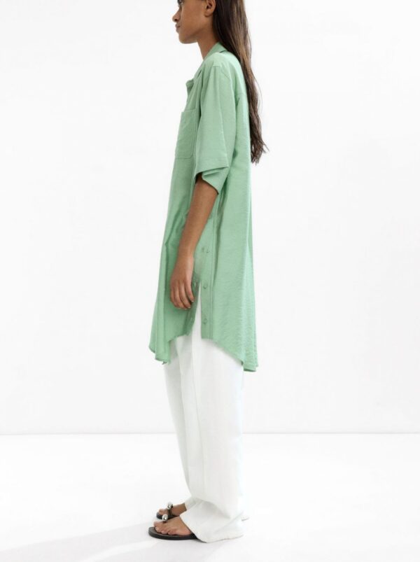 Shirt Dress with Pocket – Green