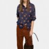 Blue Circle Print Shirt
