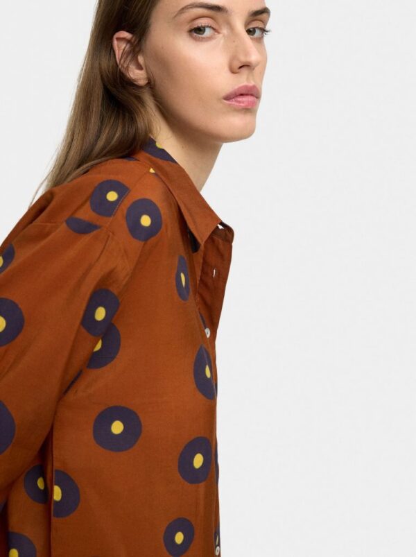 Brown Circle Print Shirt