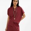 Bordeaux Short-Sleeve Cotton Shirt