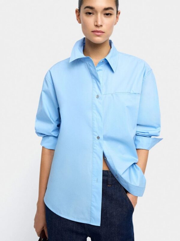 Blue Long-Sleeve Shirt in 100 Percent Cotton