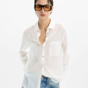Sheer Cotton Shirt with Airy Finish in Shirts