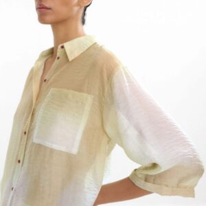 Gradient Lyocell Shirt in Soft Yellow Tones