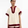 Cotton Poncho with Contrasting Colors – Multi