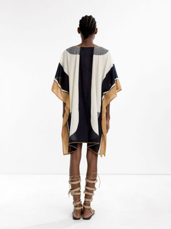 Artful Printed Cotton Kaftan with Flowing Silhouette