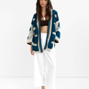 Contemporary Cotton Kimono with Expressive Print