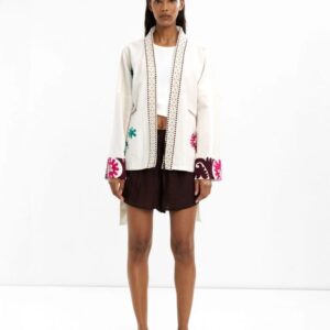 100% Cotton Kimono with Embroidery – Multi