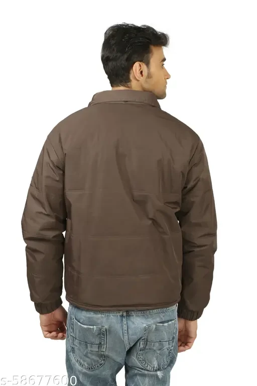 NU9 Men's Brown Polyester Jacket
