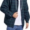 Men's Cotton Plaid Shirts Jacket Fleece Lined Flannel Shirts